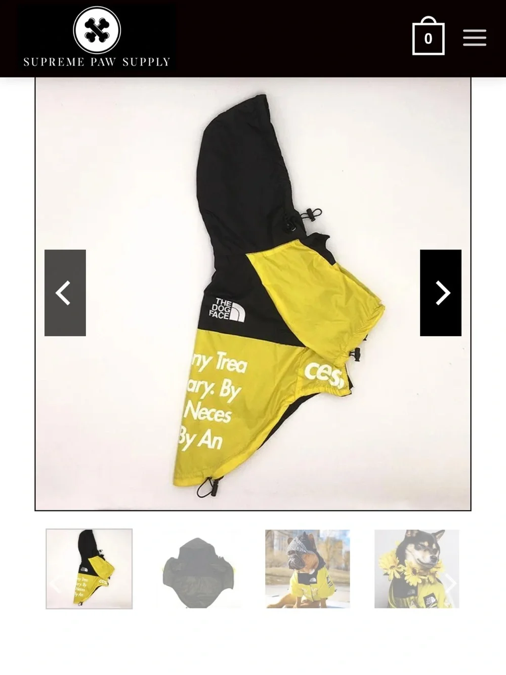 Pupreme x The Dog Face B.A.T.N. Dog Raincoat Windbreaker Size Large